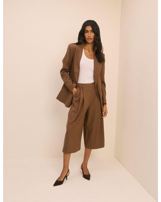 Nobody's Child Natural High-Waisted Tailored Culottes