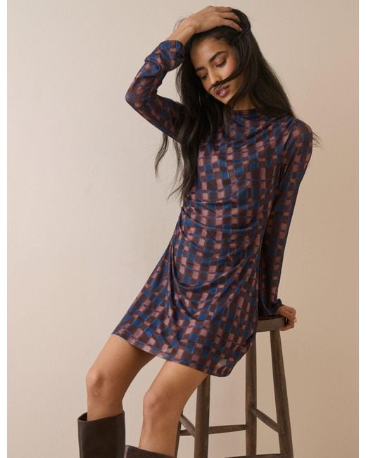 Nobody's Child Natural And Long Sleeve Kiera Mini Dress