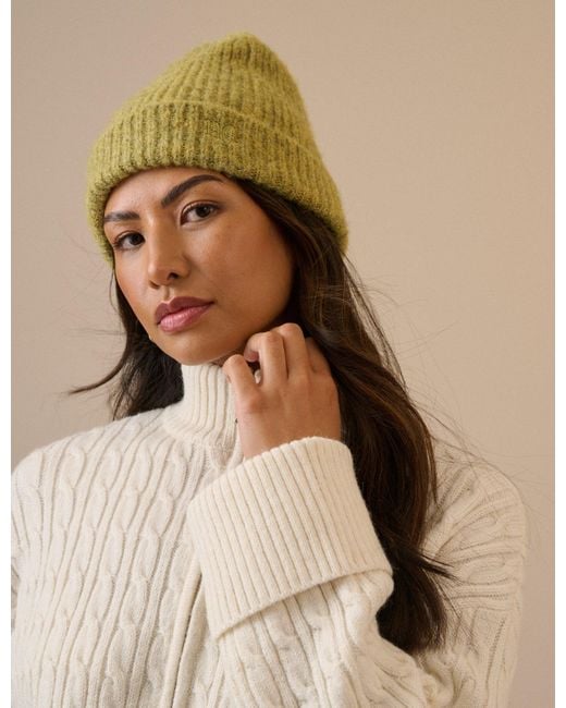 Nobody's Child Natural Moss Marl Ribbed Beanie