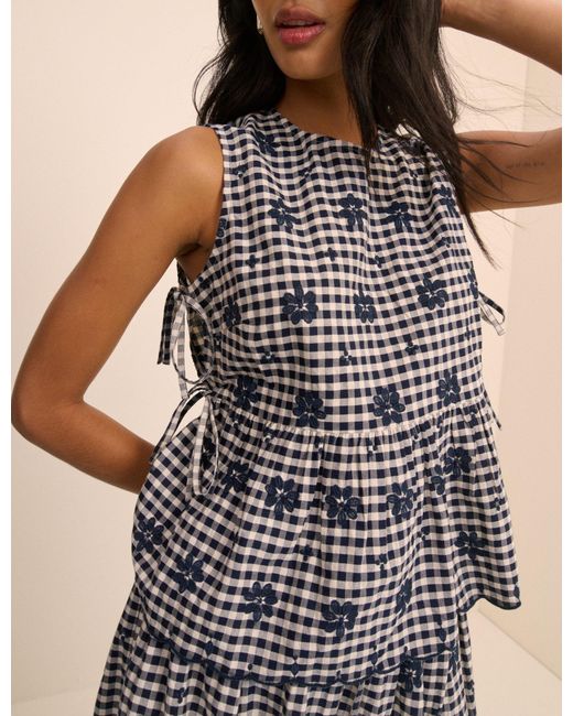 Nobody's Child Black And Gingham Side Tie Swing Top