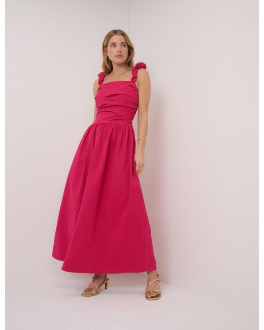 Nobody's Child Pink Drop Waist Victoria Midi Dress