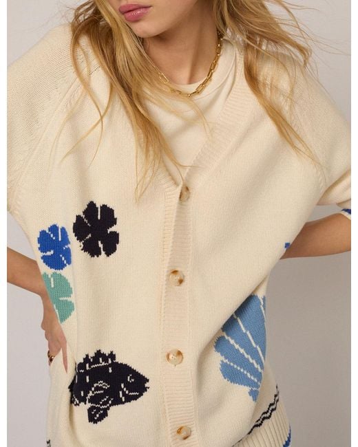 Nobody's Child Natural Seascape Knitted Cardigan
