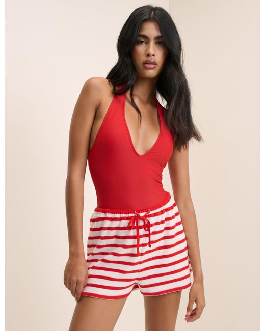 Nobody's Child Red Striped Towelling Beach Short