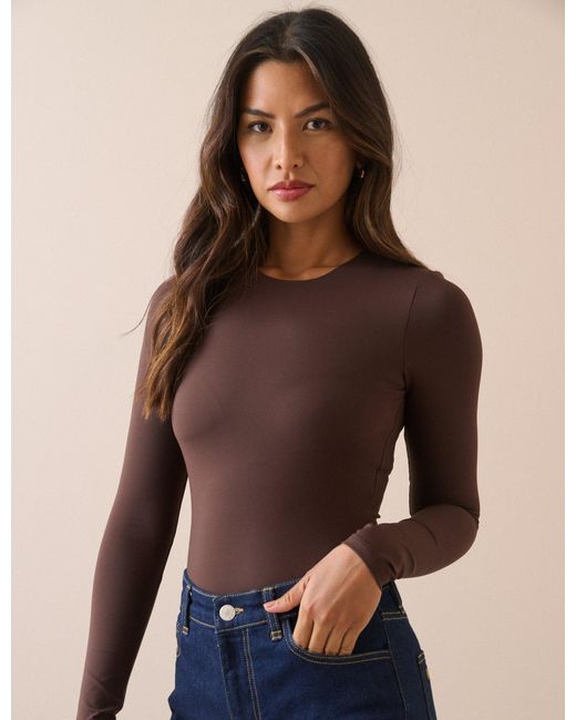 Nobody's Child Brown Chocolate Jersey Long Sleeve Bodysuit
