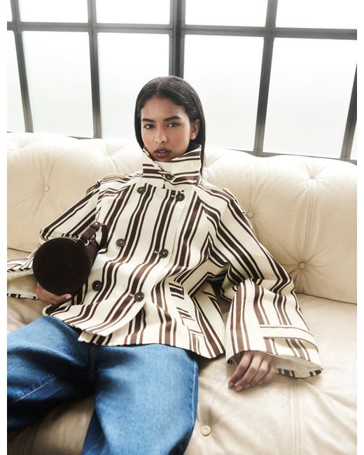 Nobody's Child Metallic Striped Short Trench Jacket