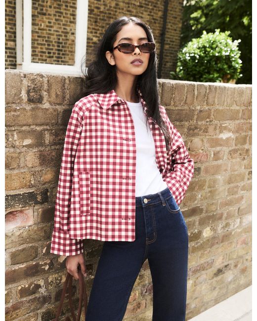 Nobody's Child Pink Gingham Oyanti Swing Jacket