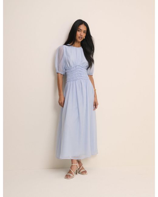 Nobody's Child Natural Light Shirred Khloe Maxi Dress