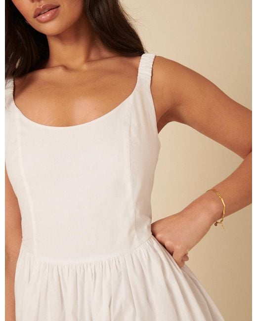 Nobody's Child White Loie Bubble Hem Mini Dress