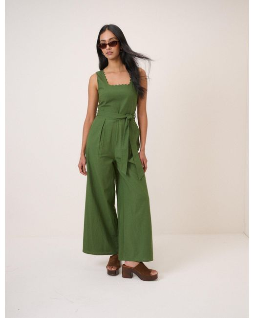 Nobody's Child Green Square Neck Jumpsuit
