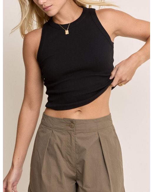 Nobody's Child Black Cropped Racer Vest
