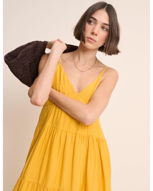 Nobody's Child Yellow Tiered Thea Maxi Dress