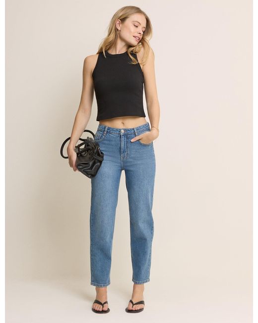 Nobody's Child Blue Mid Rise Camden Tapered Jeans