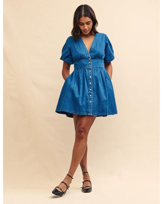 Nobody's Child Blue Denim Starlight Mini Dress