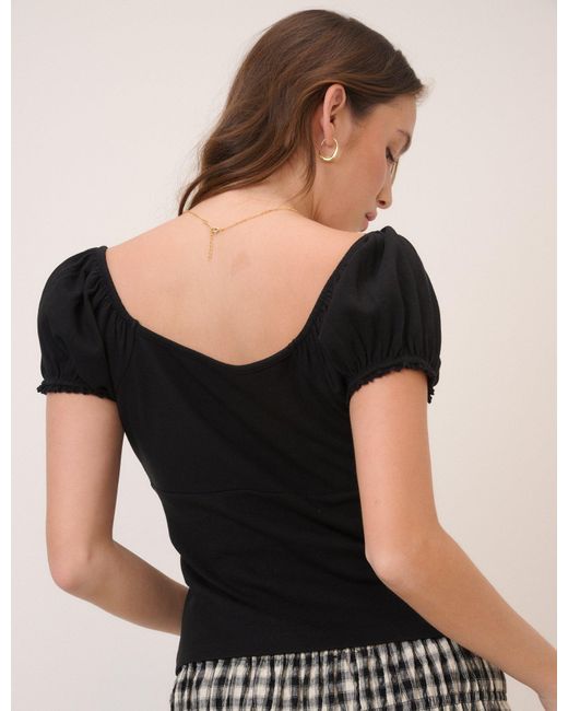 Nobody's Child Black Milkmaid Top