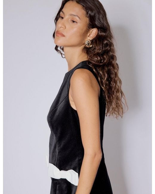Nobody's Child Black Velvet Bow Detail Mini Dress