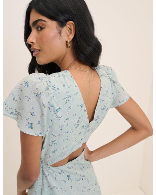 Nobody's Child Green Mint Floral Bellinda Midi Dress