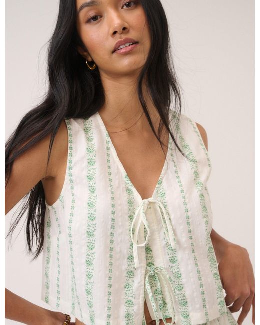 Nobody's Child White Printed Swing Top