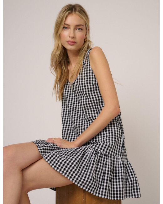 Nobody's Child White Gingham Millie Mini Dress