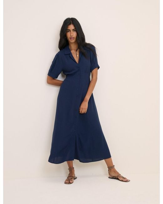 Nobody's Child Blue Collared Chrissy Midi Dress