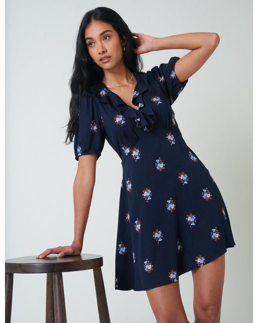 Nobody's Child Blue Floral Fae Mini Dress