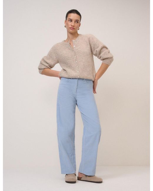 Nobody's Child Blue Light Cord Bethnal Barrel Leg Jeans