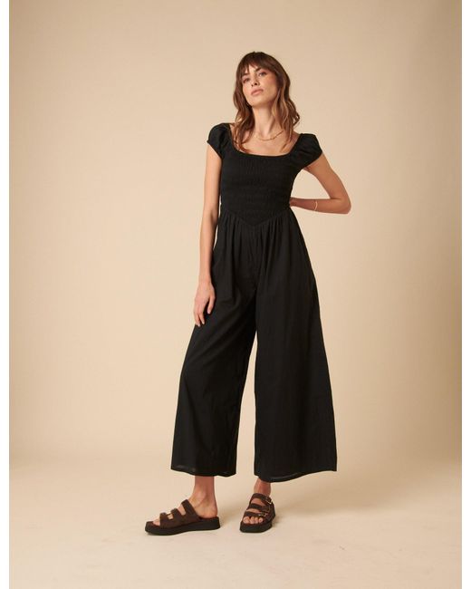 Nobody's Child Natural Shirred Bodice Alaska Jumpsuit