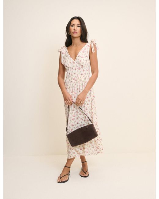 Nobody's Child Natural Floral Coen Midi Dress