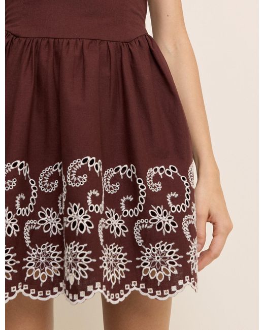 Nobody's Child Brown Cutwork Greta Mini Dress