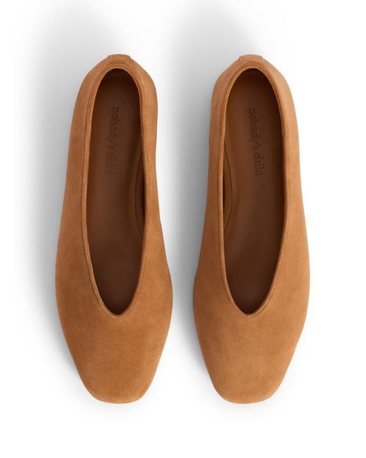 Nobody's Child Natural Suede High Vamp Ballet Flats