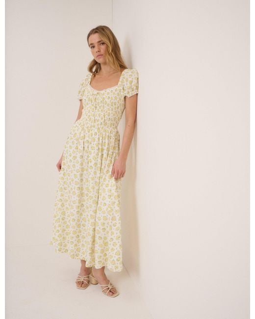 Nobody's Child Natural Ditsy Floral Savanna Midi Dress