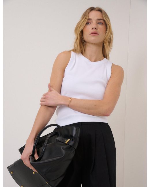 Nobody's Child White Ribbed Racer Vest