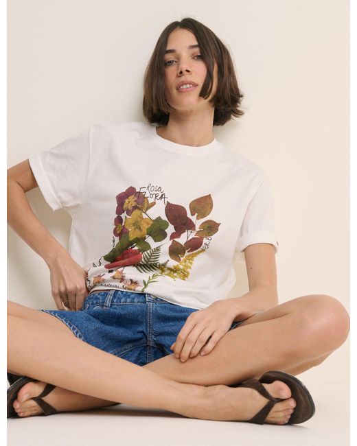 Nobody's Child Natural Floral Graphic Oversized T-Shirt