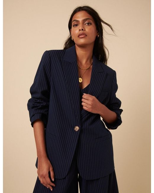 Nobody's Child Black Poppy Delevingne Pinstripe Cara Blazer