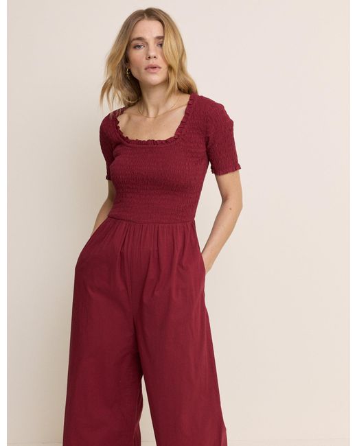 Nobody's Child Shirred Wide Leg Zita Jumpsuit