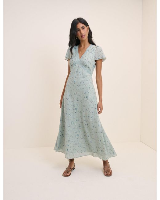 Nobody's Child Green Mint Floral Bellinda Midi Dress