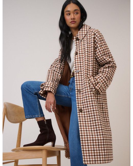 Nobody's Child Blue Check Car Coat