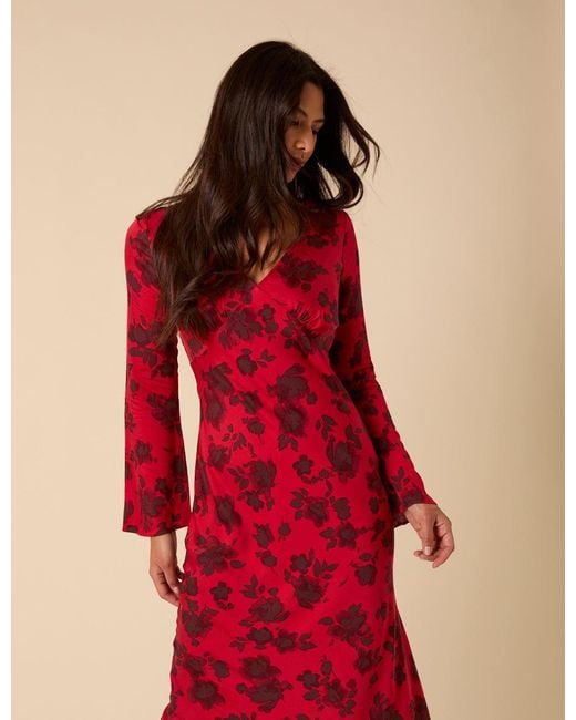 Nobody's Child Red Floral Josie Midi Dress