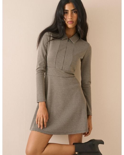 Nobody's Child Brown Houndstooth Jersey Corey Mini Dress