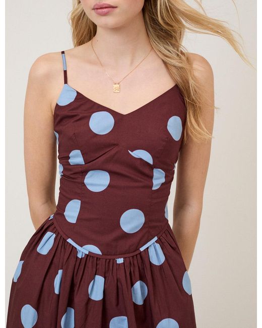 Nobody's Child Pink Polka Dot Renley Midi Dress