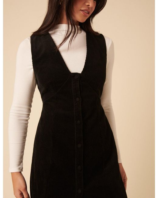 Nobody's Child Natural Cord Gianna Pinafore Mini Dress