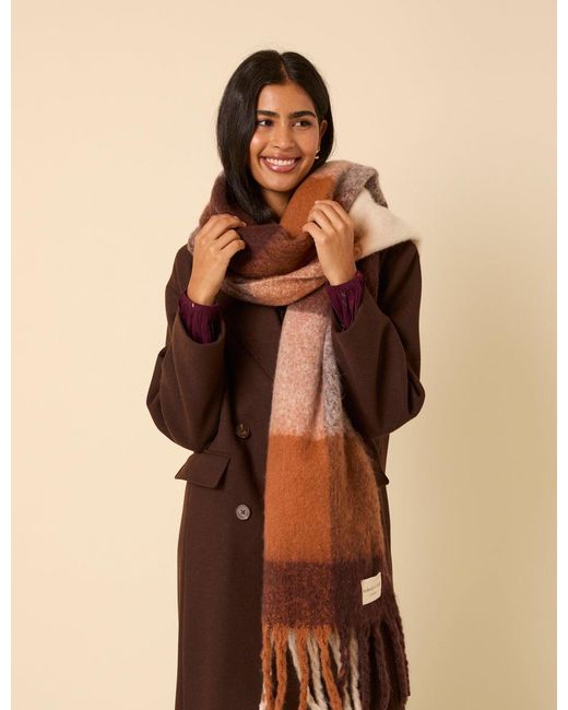 Nobody's Child Natural Check Scarf