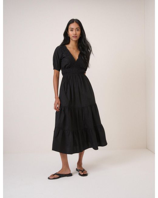 Nobody's Child White Tiered Madison Midi Dress