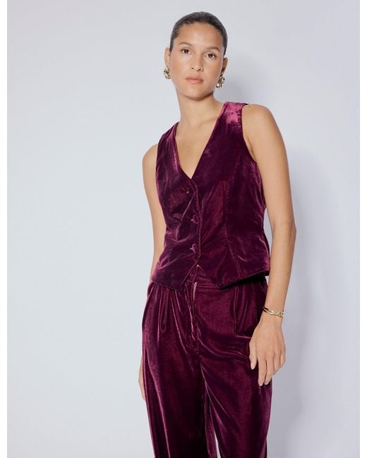 Nobody's Child Red Burgundy Velvet Waistcoat