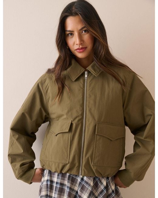 Nobody's Child Green Collared Bomber Jacket