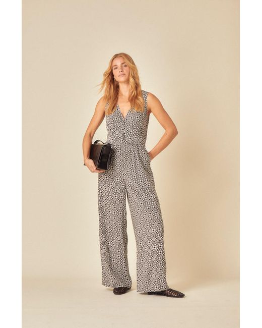 Nobody's Child Natural Printed Starlight Jumpsuit