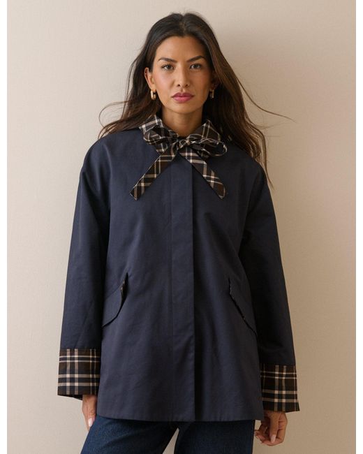Nobody's Child Blue Tartan Trim Country Jacket