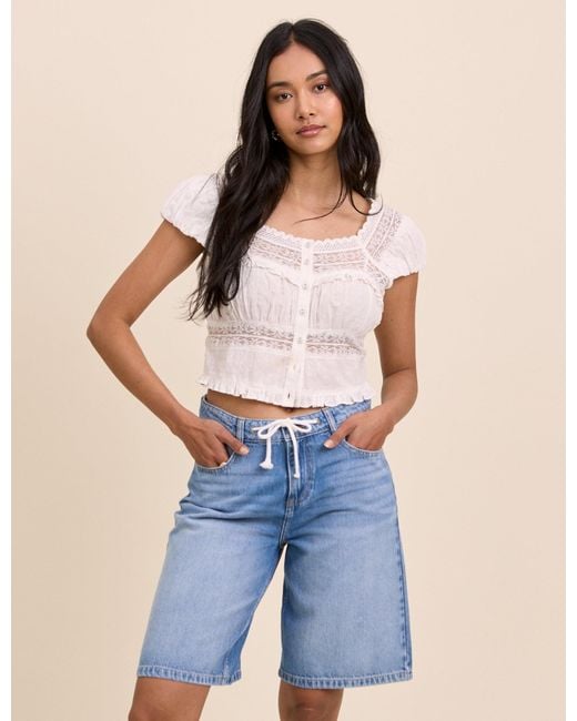 Nobody's Child Blue Drawstring Bermuda Denim Shorts