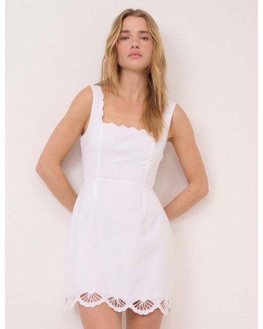Nobody's Child White Square Neck Esme Mini Dress