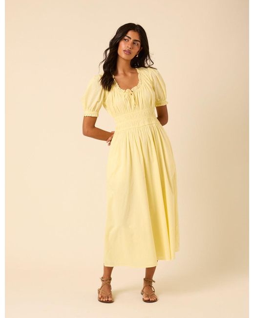 Nobody's Child Natural Butter Tula Midi Dress