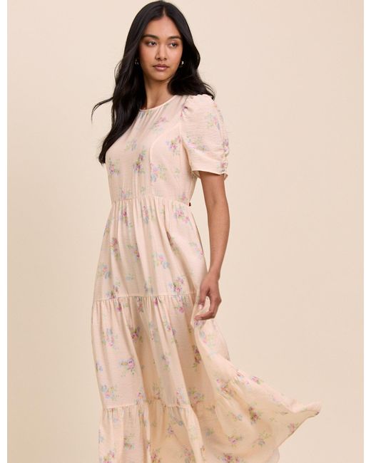 Nobody's Child Natural Floral Hudson Midi Dress